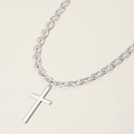 Metal Cross Pendant Necklace