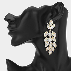 Marquise Stone Cluster Chandelier Dangle Evening Earrings