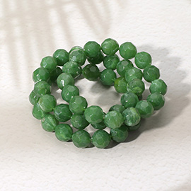 3PCS - Faceted Beaded Stretch Multi Layered Bracelets