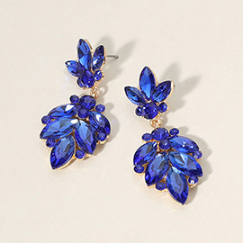 Crystal Marquise Ornate Floral Evening Earrings