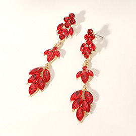 Marquise Stone Cluster Embellished Link Dropdown Evening Earrings