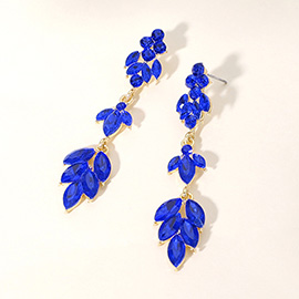 Marquise Stone Cluster Embellished Link Dropdown Evening Earrings