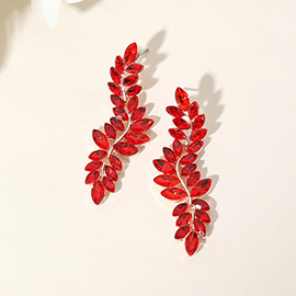 Marquise Stone Cluster Embellished Drop Evening Earrings