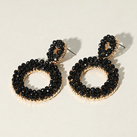 Seed Beaded Ring Dangle Earrings