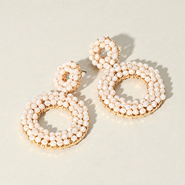 Seed Beaded Ring Dangle Earrings