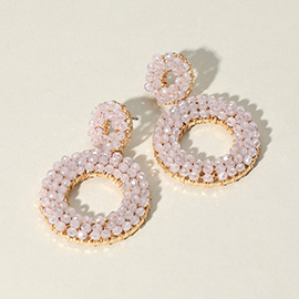 Seed Beaded Ring Dangle Earrings