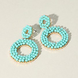 Seed Beaded Ring Dangle Earrings