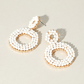 Seed Beaded Ring Dangle Earrings