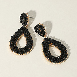 Seed Beaded Teardrop Dangle Earrings