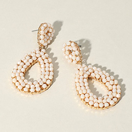 Seed Beaded Teardrop Dangle Earrings