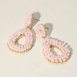 Seed Beaded Teardrop Dangle Earrings