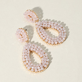 Seed Beaded Teardrop Dangle Earrings