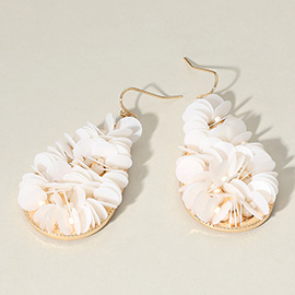 Sequin Beaded Teardrop Dangle Earrings