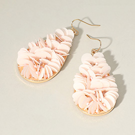Sequin Beaded Teardrop Dangle Earrings