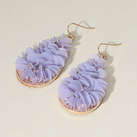 Sequin Beaded Teardrop Dangle Earrings