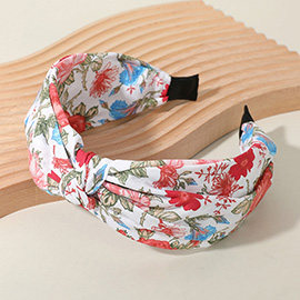 Flower Printed Knot Headband