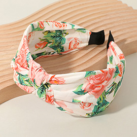 Flower Printed Knot Headband