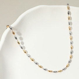 Metal Beaded Chain Necklace