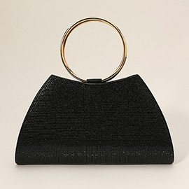 Bling Studded Ring Top Handle Evening Bag / Crossbody Bag