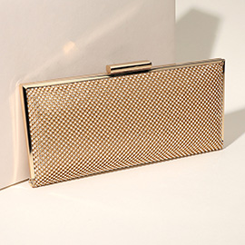 Bling Solid Flat Evening Clutch / Crossbody Bag