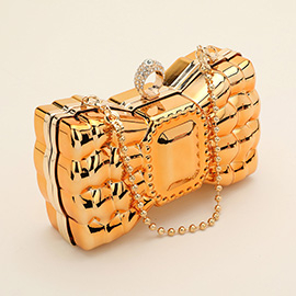 Metallic Bow Clutch Evening Bag / Crossbody Bag