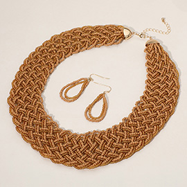Bold Seed Beaded Collar Necklace