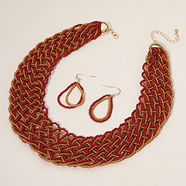 Bold Seed Beaded Collar Necklace