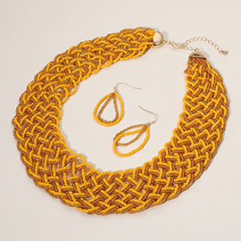 Bold Seed Beaded Collar Necklace
