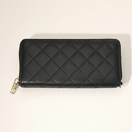 Quilted Faux Leather Long Wallet