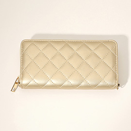 Quilted Faux Leather Long Wallet