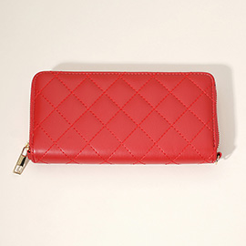 Quilted Faux Leather Long Wallet