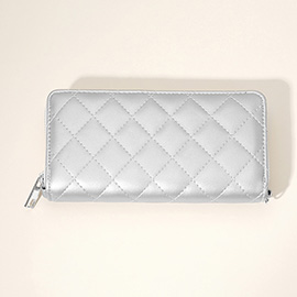 Quilted Faux Leather Long Wallet