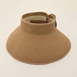 Wide Brim Straw Roll-Up Sun Visor Hat