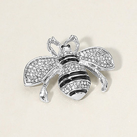 Crystal Paved Honey Bee Pin Brooch