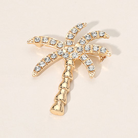 Stone Paved Palm Tree Pin Brooch