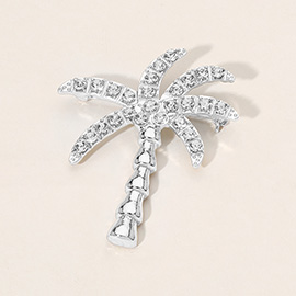 Stone Paved Palm Tree Pin Brooch