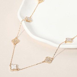 Quatrefoil Station Long Necklace