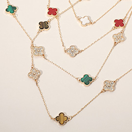Quatrefoil Station Long Necklace