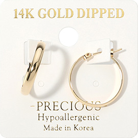 14K Gold Dipped Hypoallergenic Hoop Earrings