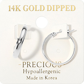 14K Gold Dipped Hypoallergenic Hoop Earrings