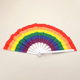 Rainbow Folding Line Dance Hand Fan