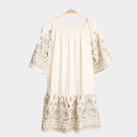 Floral Embroidered Mini Dress