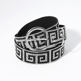 Bling Studded Greek Pattern Belt