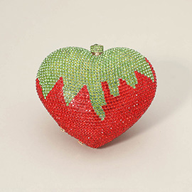 Crystal Rhinestone Embellished Strawberry Evening Clutch / Tote / Shoulder Bag
