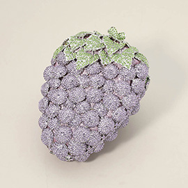 Crystal Rhinestone Embellished Grape Evening Clutch / Tote / Shoulder Bag