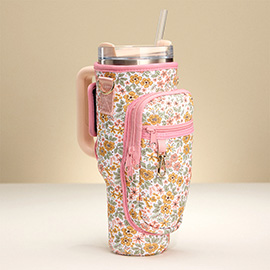 Flower Pattern Tumbler bottle Bag