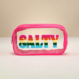 SALTY Message Transparent Pouch Bag / Organizer