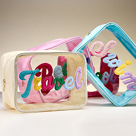 Travel Message Transparent Pouch Bag / Organizer