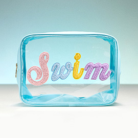 Swim Message Transparent Pouch Bag / Organizer