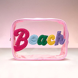 Beach Message Transparent Pouch Bag / Organizer